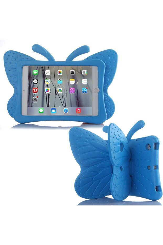 iPad 10.2 Kids 3D Butterfly EVA Shockproof Case (Blue)