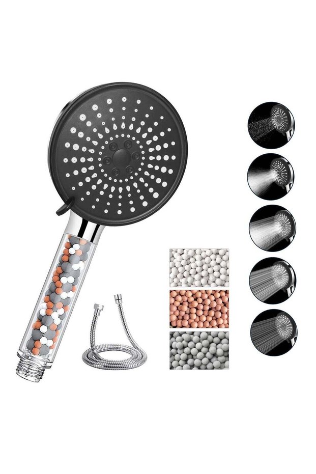 Shower Head High Pressure, 5 Modes Ionic High Pressure Handheld Powerful Flow Shower Head with 1.5M
