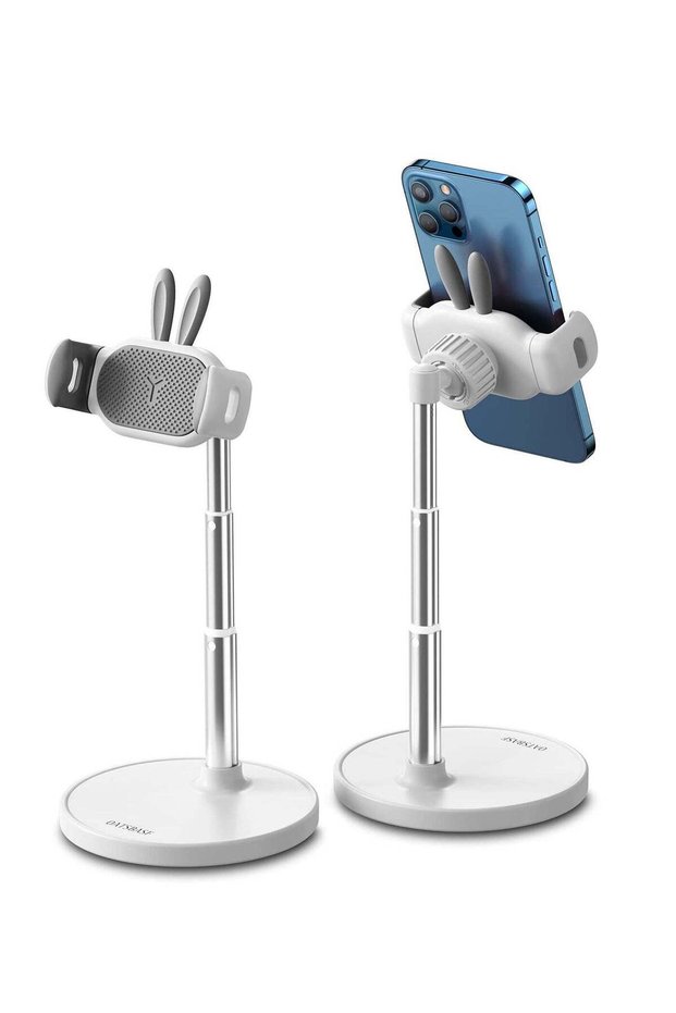 Cell Phone Stand, Cute Bunny Phone Stand, Angle Height Adjustable Cell Phone Stand for Desk, Height