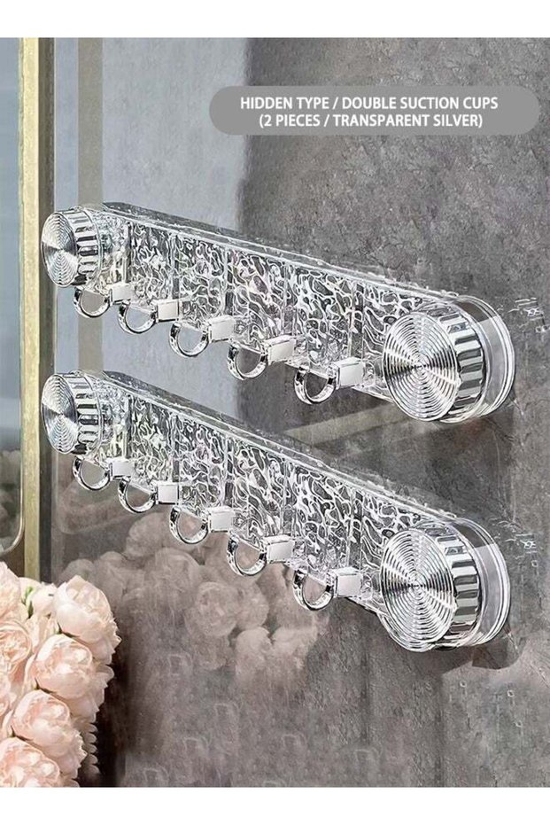 Two pieces, rotating suction cup hooks, strong load-bearing adhesive punch-free wall-mounted sticky