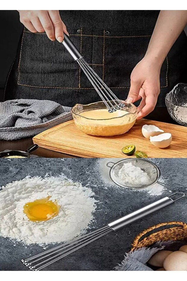 Long Short Adjustable Steel Whisk Egg Pastry Whisk Kitchen Whisk