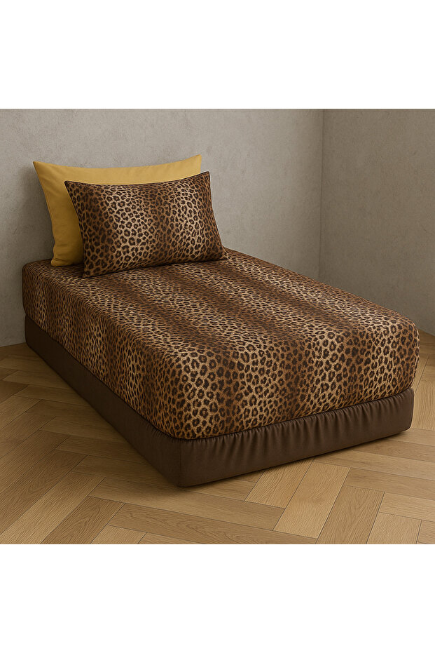 Leopard Printed Single Fitted Sheet Set - 3