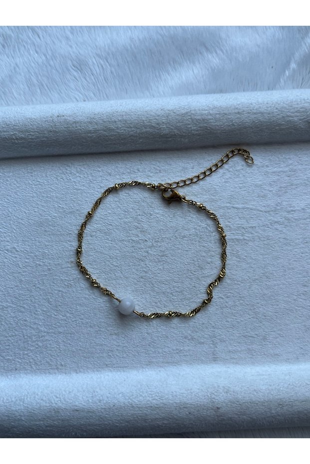 Moonstone Real Natural Stone Steel Bracelet Handmade