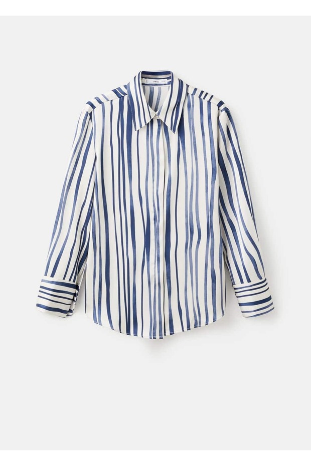 Dökümlü desenli gömlek - 3