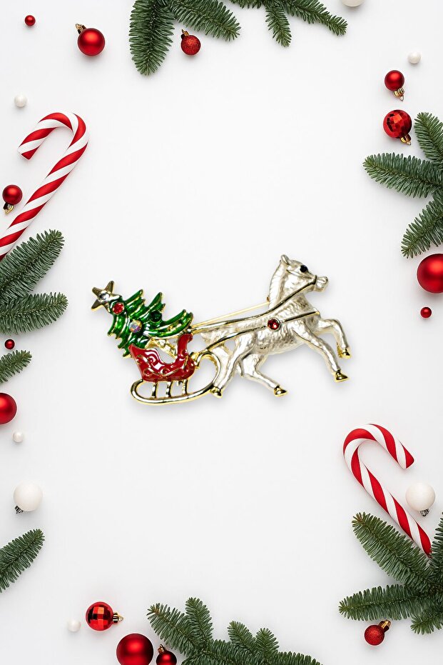 Yılbaşı Temalı Çelik Broş - 1