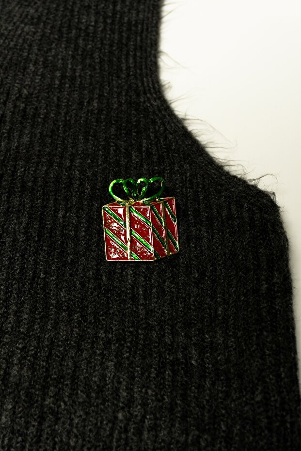 Yılbaşı Temalı Çelik Broş - 2