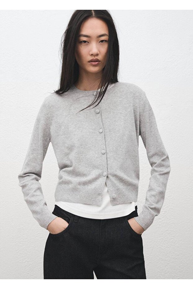 Triko düğmeli hırka - 1