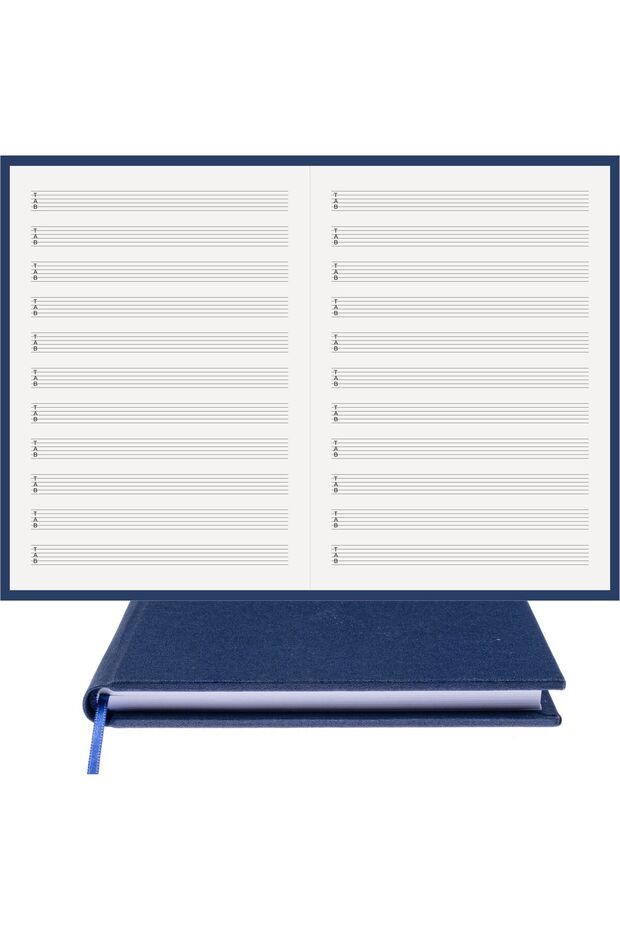 دفتر ملاحظات الموسيقى (مع مفتاح TAB للجيتار) مصنوع يدويًا بنسبة 100%، خياطة يدوية - تجليد من الجلد الطبيعي - A/4
