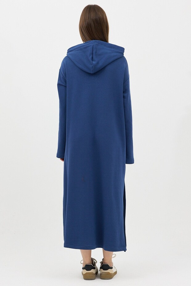 Fermuarlı Sweatshirt İndigo - 3