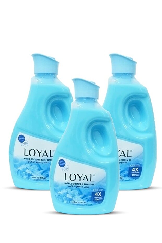 Fabric Softener & Freshener Concentrated, Blue Petals 150Washes 3x3000ml