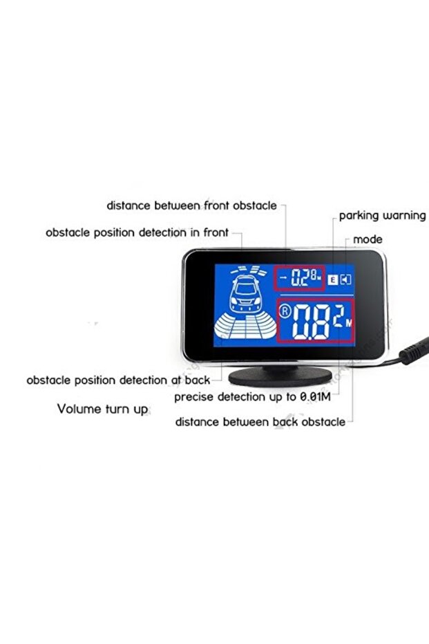 Front and rear parking sensors with timer, 8 sensors and LCD display KC-6000J - 3