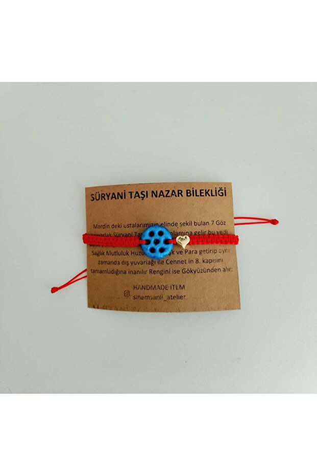 New Year's Syriac Stone Evil Eye Bracelet with Story Card, Adjustable, Unisex