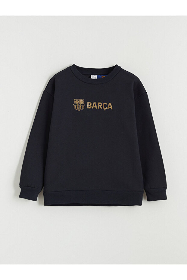 Anthracite Barcelona Printed Boys' Thick Sweatshirt
