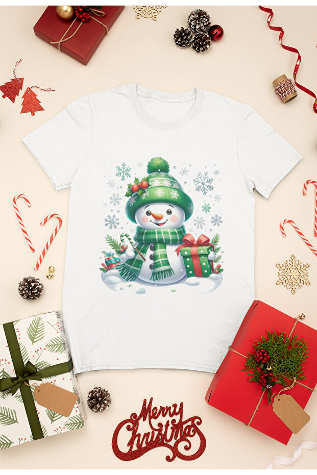 New Year Printed Unisex Children's T-Shirt, Christmas Themed, 100% Cotton