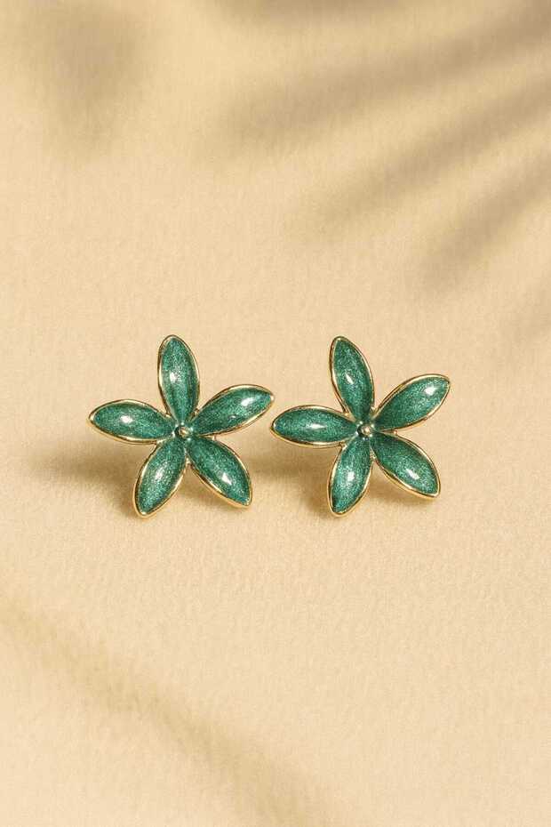 Elegant Earrings with 5-Petal Flower Design – Color Options Available