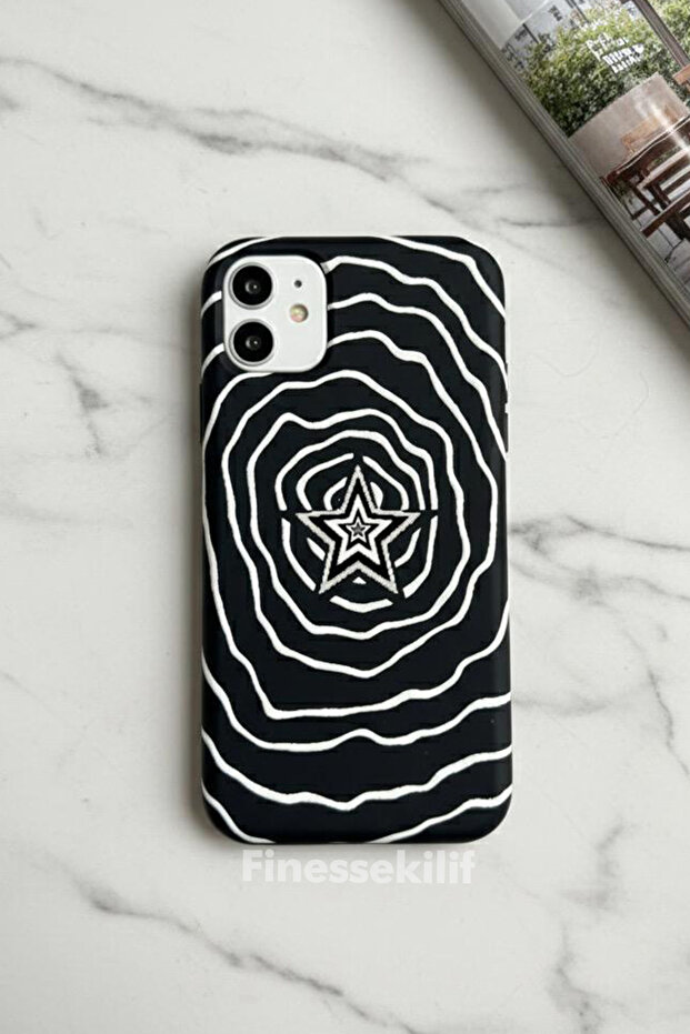 iPhone 11 Compatible Hypnotic Star Design Printed Black Launch Case - 1