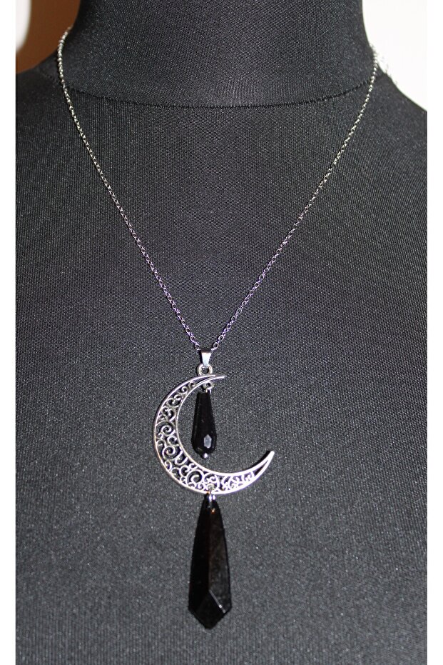 Gotik Midnight Crescent Kolye - 3