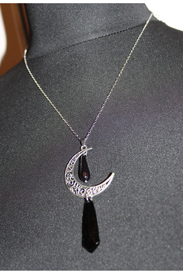 Gotik Midnight Crescent Kolye - 4