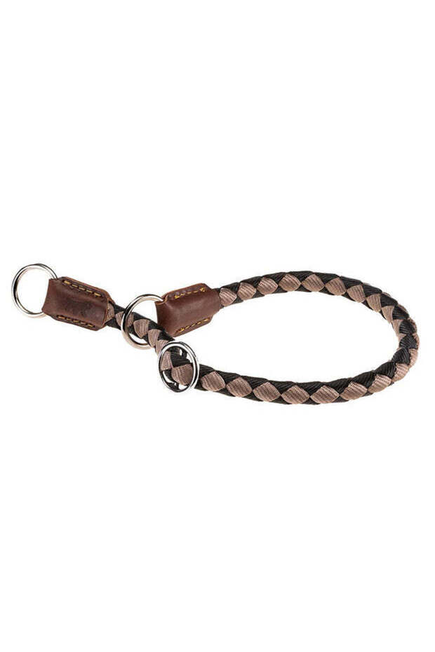 Twist CS Nylon Dog Semi - Strangling CollarColor: Brown, Dimension: Ø12mm x 35cm