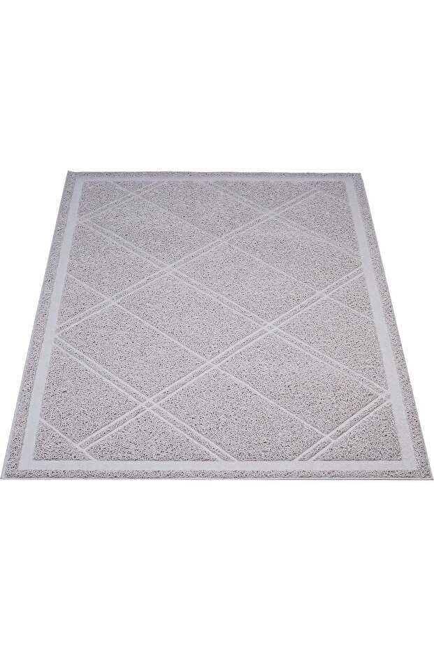 Less-Mess Cat Litter Box Mat, 24 x 35 Inches, Grey