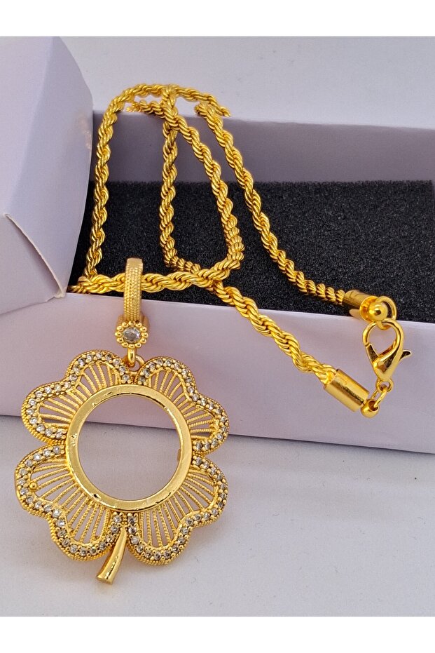 Yonca Figürlü Çeyreklik Kolye - 5