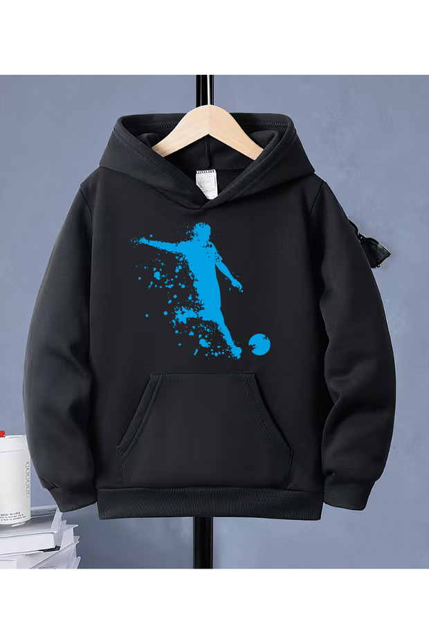 Children's Hooded Sweatshirt Football Player Printed