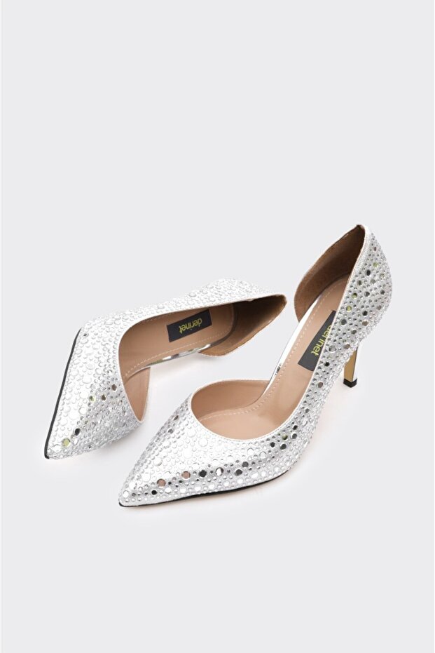 Taşlı Dekolteli Kadın Stiletto - 4