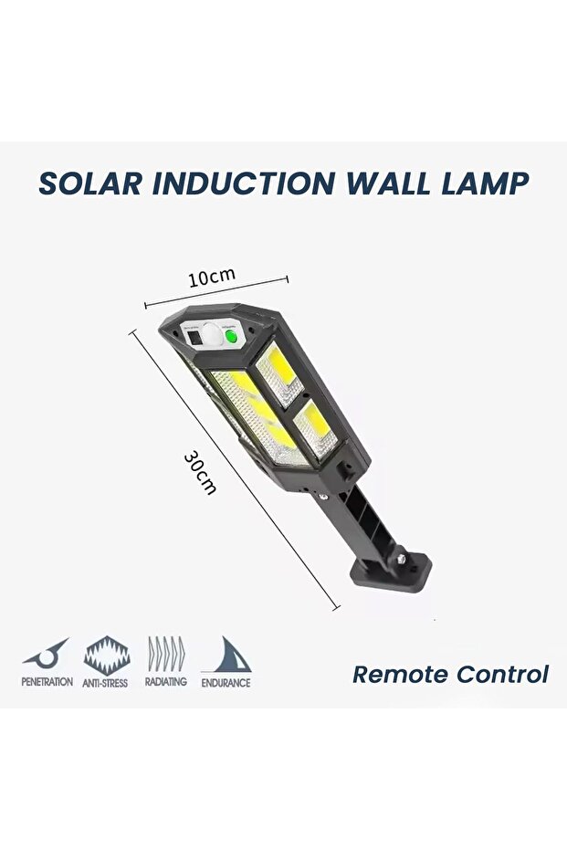 Solar Induction Wall Lamp PP-900C with 59 COB LEDs – Motion Sensor, Remote Control, Waterproof IP6 - 2
