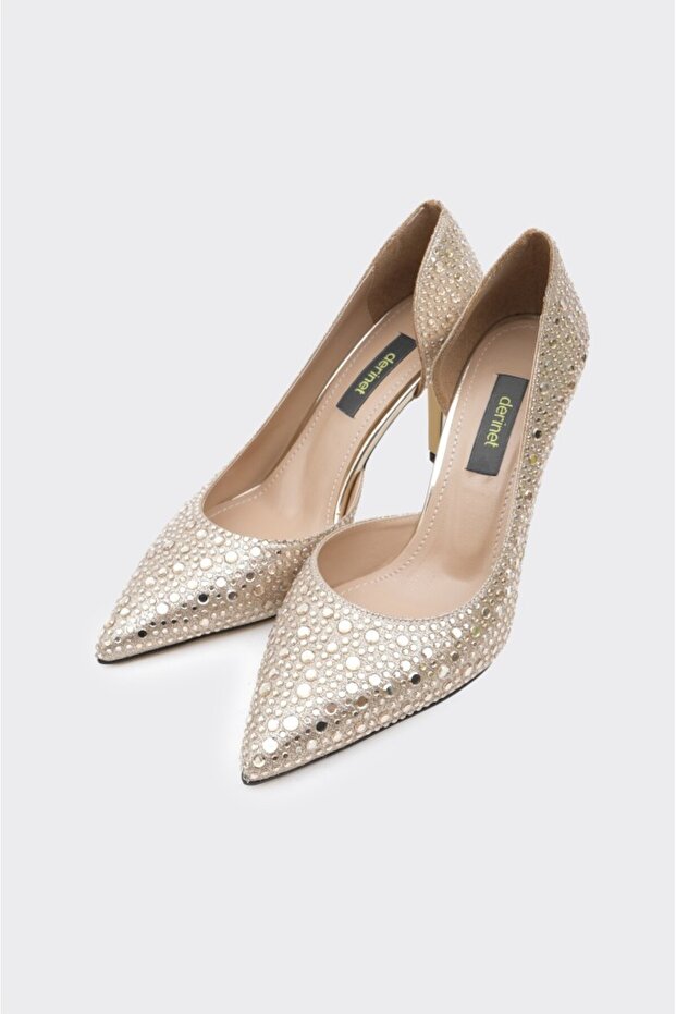 Taşlı Dekolteli Kadın Stiletto - 2