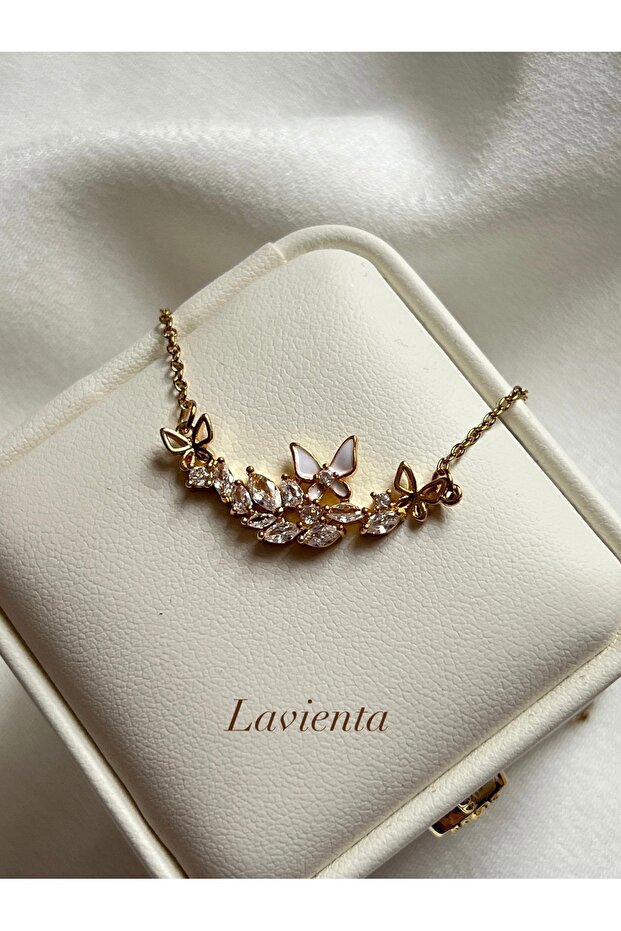 Gold & Silver Butterfly Model Steel Necklace