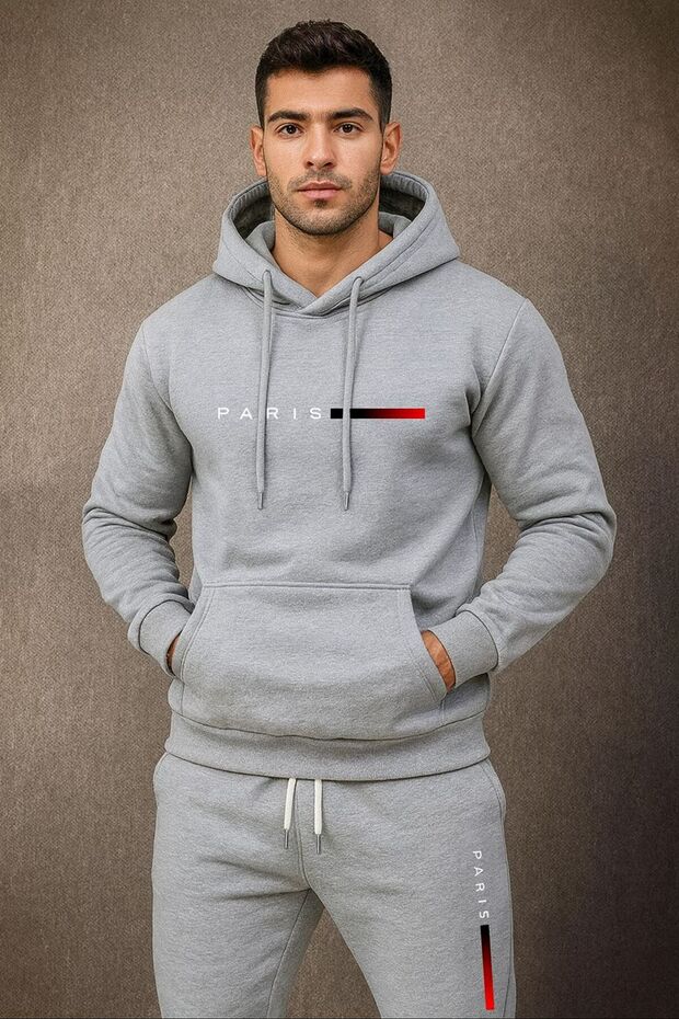 Paris Printed Men's Tracksuit – Sports & Casual Hooded Sets – Unisex a Quality Sports Combination