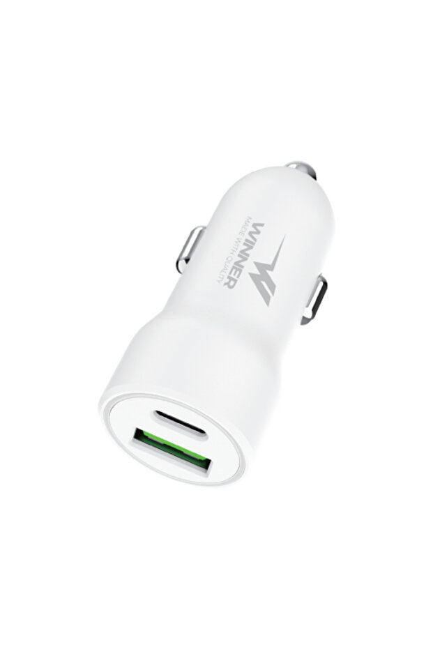 شاحن سيارة لاسلكي بقوة 20 وات (USB + Type-C)