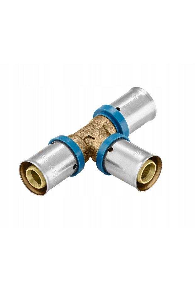 PEX tee 16x16x16 connector, pressed, equal bore, solid press - 2