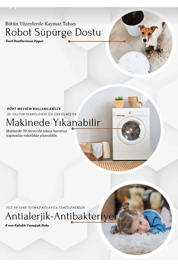 Patchwork Pattern Door Mat Non-Slip Base, Easy to Clean - 3