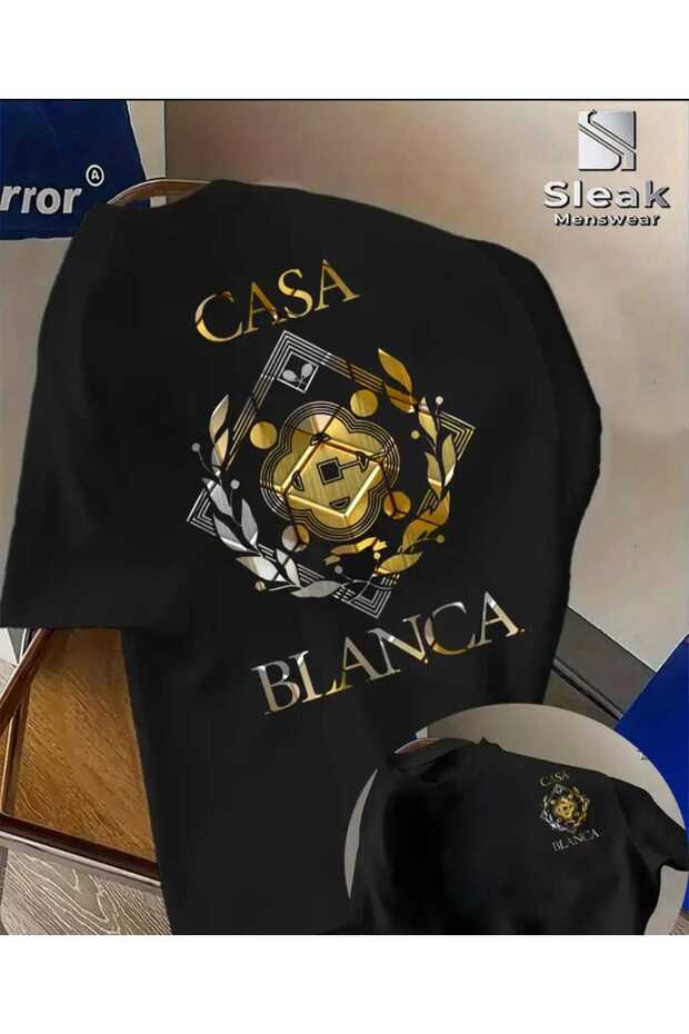'Casa Blanca' Luxury Logo Printed T-Shirt