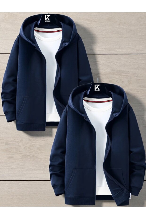 Special for Lovers: Set of 2 Hooded Unisex Zippered Sweatshirts / Cardigans