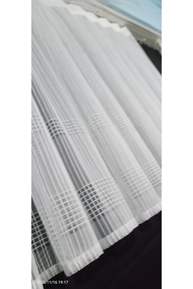 Kareli farbela tül perde - 2