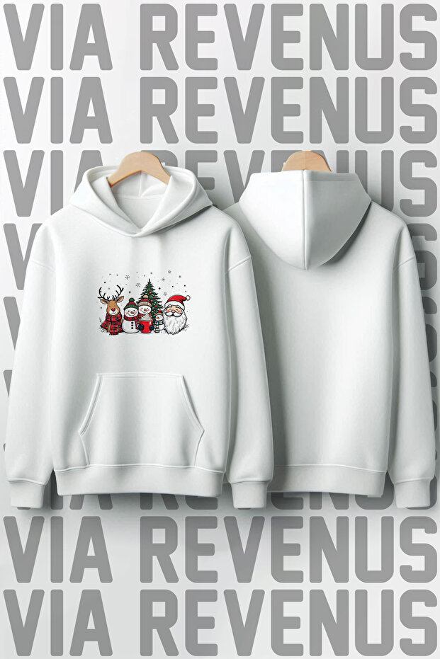 New Year / Christmas Printed 100% Cotton Premium Quality Hooded Sweatshirt