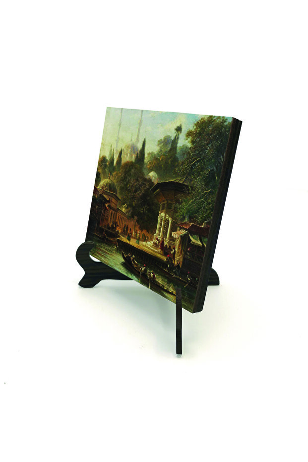 David Roberts – Painting of the Eyüp Sultan Mosque Printed Wooden Mdf Tabletop 10cm X 10cm | 1G-Es19