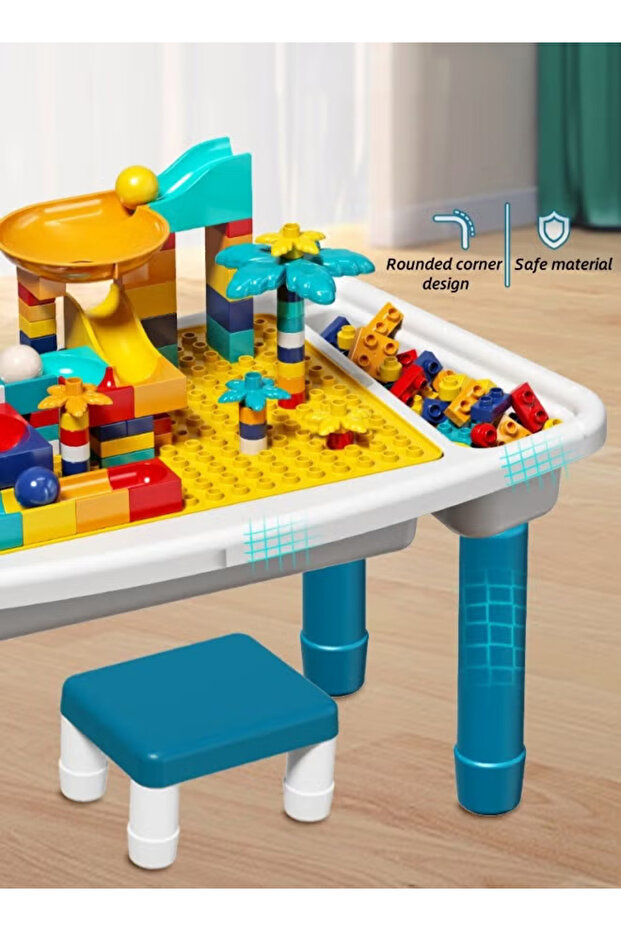 Building block table, children's activity table and chair set, includes 108 building blocks - 5