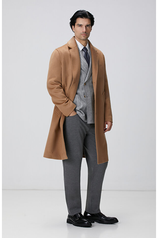 Limited Camel Yün Palto - 3