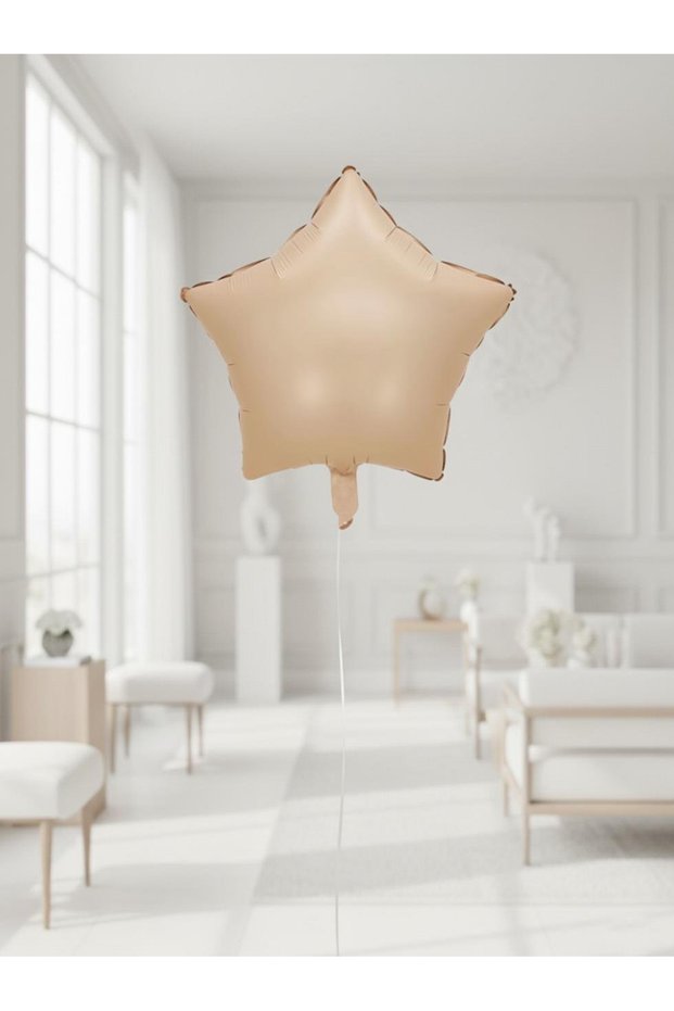 Beige Star Foil Balloon All Colors 45cm Stylish Image Compatible with Air and Helium
