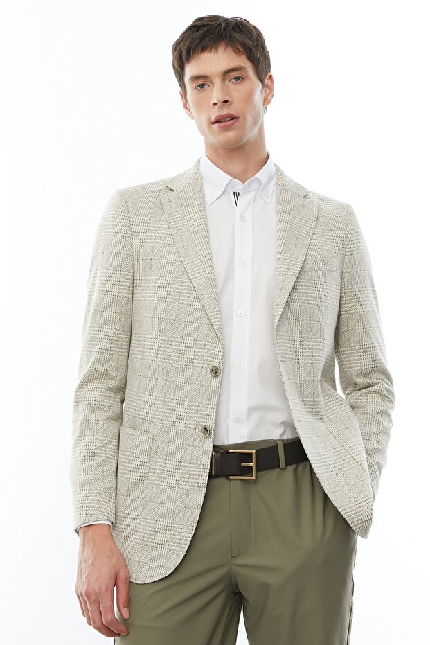 سترة رجالية ذات ياقة مربعة ونقشة مميزة - 2