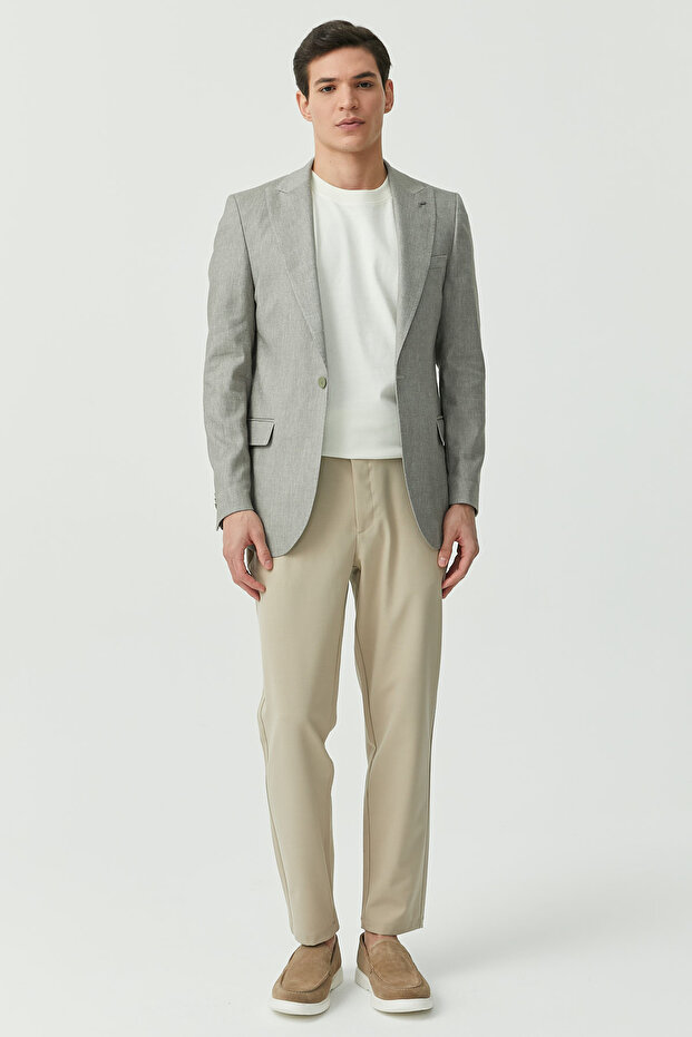 سترة رجالية بزر واحد وياقة مفردة - 5