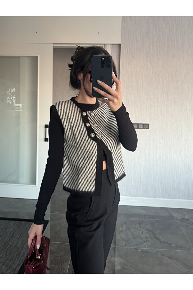 Çapraz Süveter Yelek - 3