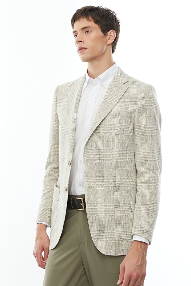 سترة رجالية ذات ياقة مربعة ونقشة مميزة - 5