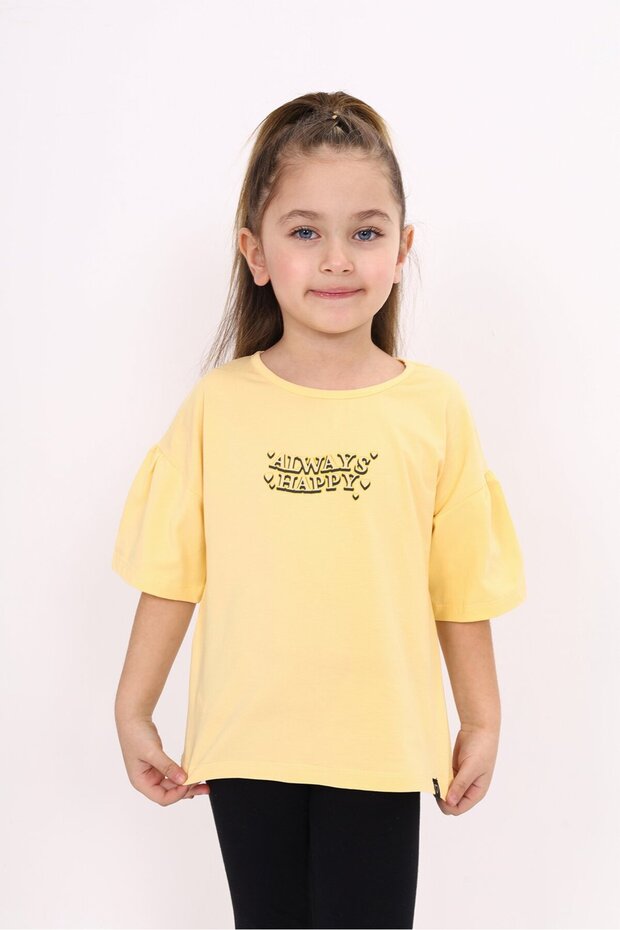 Girl's Printed Crew Neck Short Sleeve T-Shirt