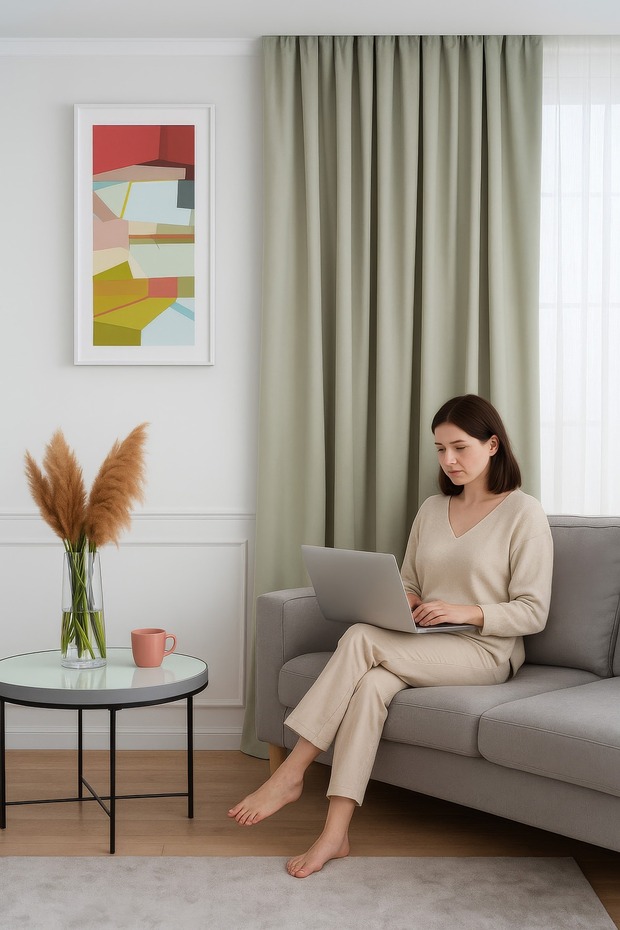 VELVET Textured Curtain Panel Drapery Curtain for Living Room and Bedroom