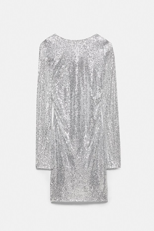 Sırtı açık pullu elbise - 4