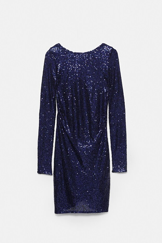 Sırtı açık pullu elbise - 5